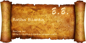 Batha Bianka névjegykártya
